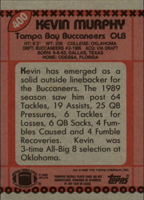 1990 Topps Football "Main Set" Cards #201 to #400 Rookies and Veterans - Picture 389 of 389