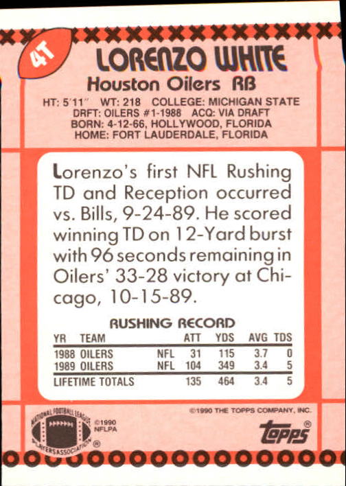 : 1989 Topps # 96 Alonzo Highsmith Houston Oilers (Football Card)  NM/MT Oilers Miami (FL) : Collectibles & Fine Art