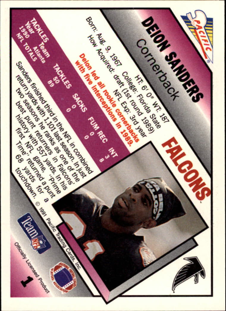 1991 Pacific Football (Pick Card From List 1-258) c59 7-22 - Picture 3 of 483