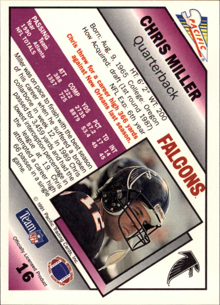 1991 Pacific Football (Pick Card From List 1-258) c59 7-22 - Picture 33 of 483