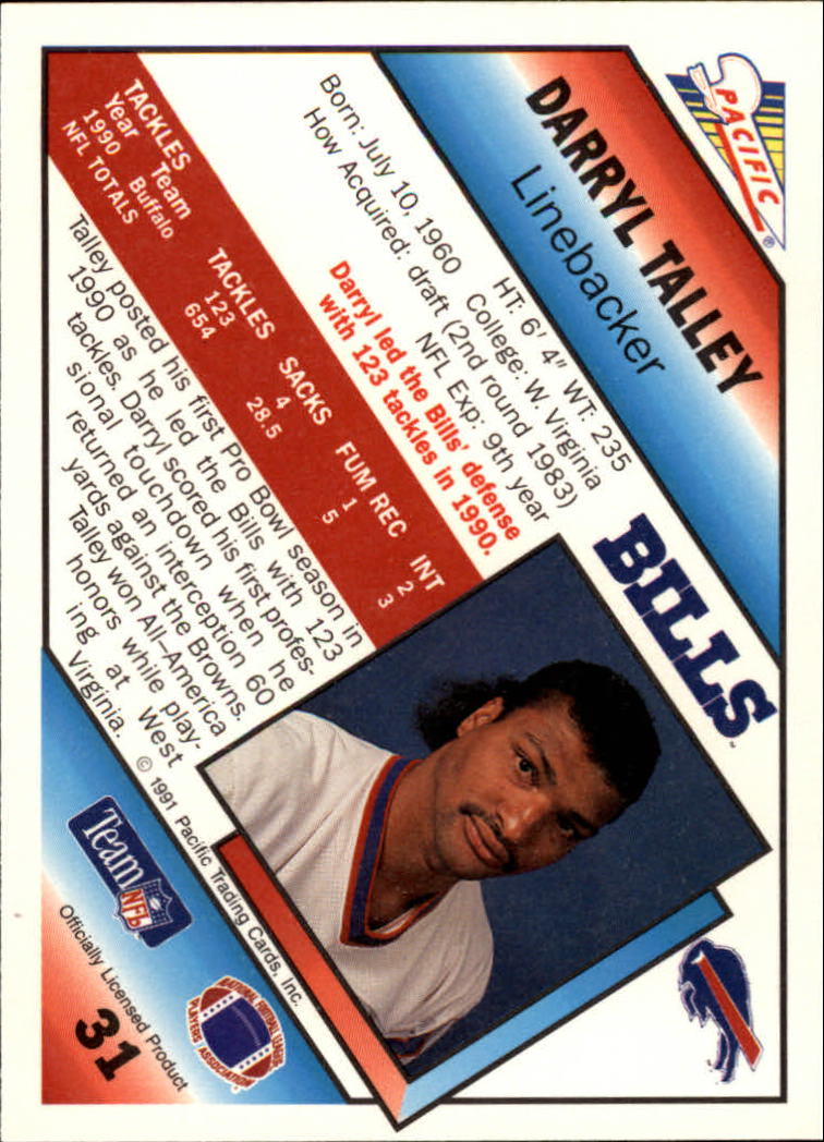 1991 Pacific Football (Pick Card From List 1-258) c59 7-22 - Picture 63 of 483