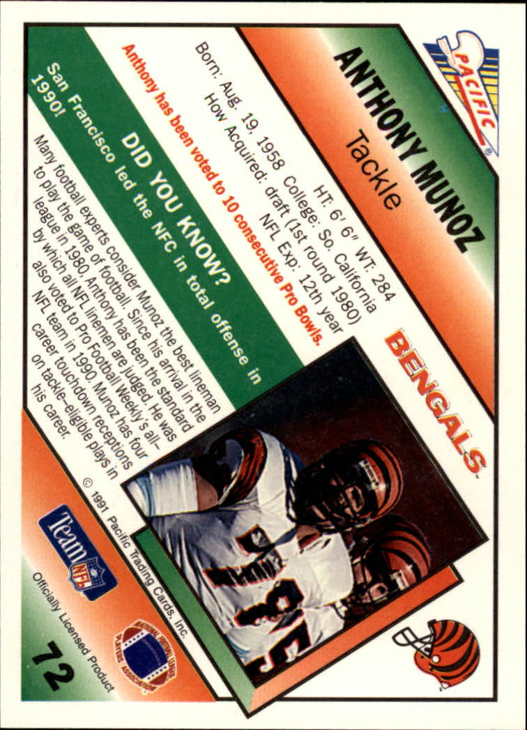 1991 Pacific Football (Pick Card From List 1-258) c59 7-22 - Picture 139 of 483