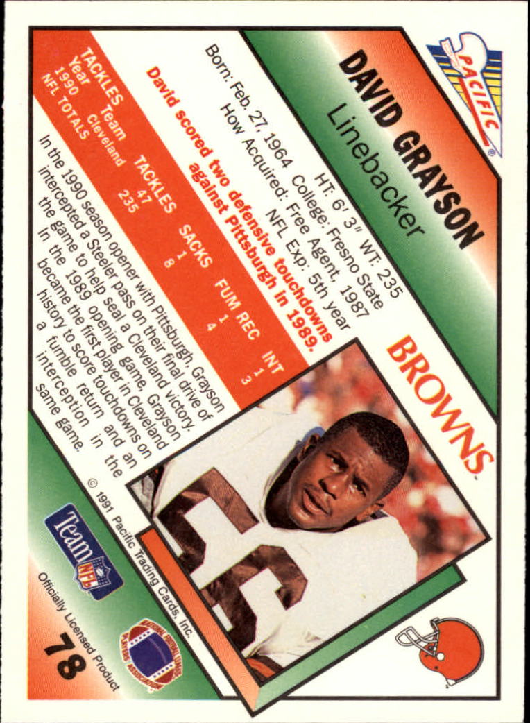 1991 Pacific Football (Pick Card From List 1-258) c59 7-22 - Picture 151 of 483