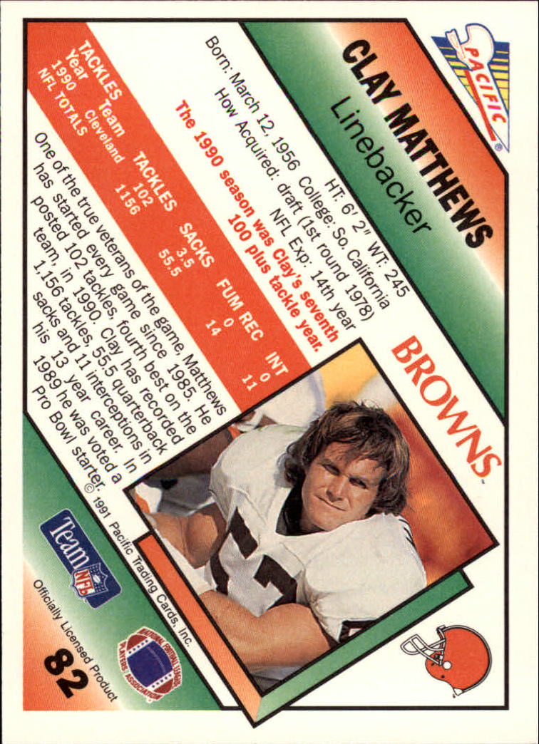 1991 Pacific Football (Pick Card From List 1-258) c59 7-22 - Picture 159 of 483