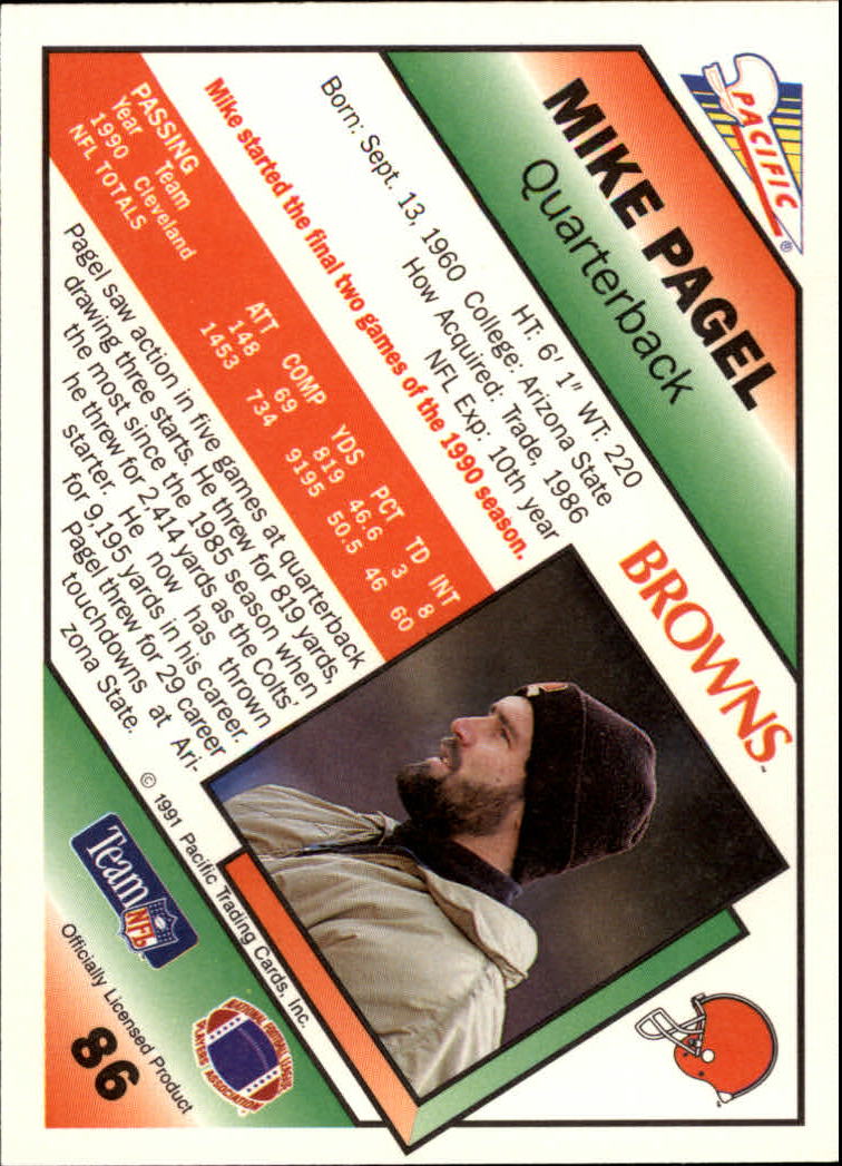 1991 Pacific Football (Pick Card From List 1-258) c59 7-22 - Picture 167 of 483