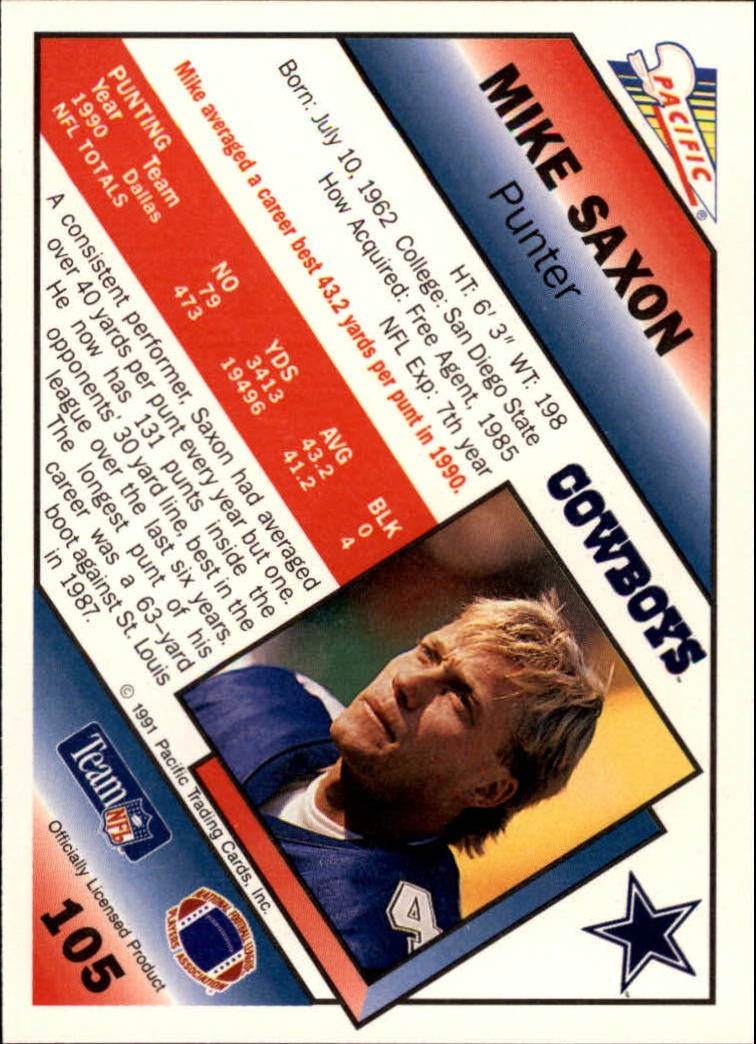 1991 Pacific Football (Pick Card From List 1-258) c59 7-22 - Picture 201 of 483