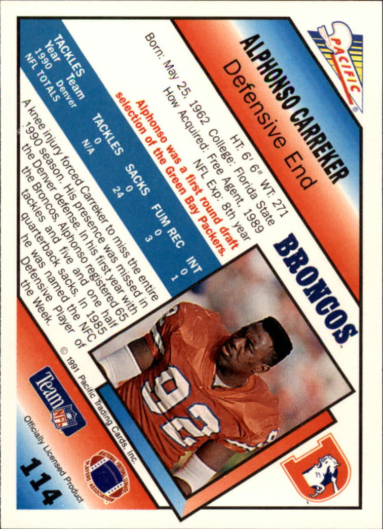 1991 Pacific Football (Pick Card From List 1-258) c59 7-22 - Picture 215 of 483