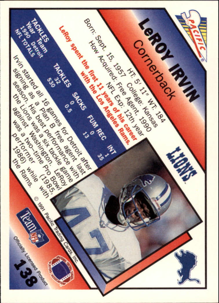 1991 Pacific Football (Pick Card From List 1-258) c59 7-22 - Picture 259 of 483