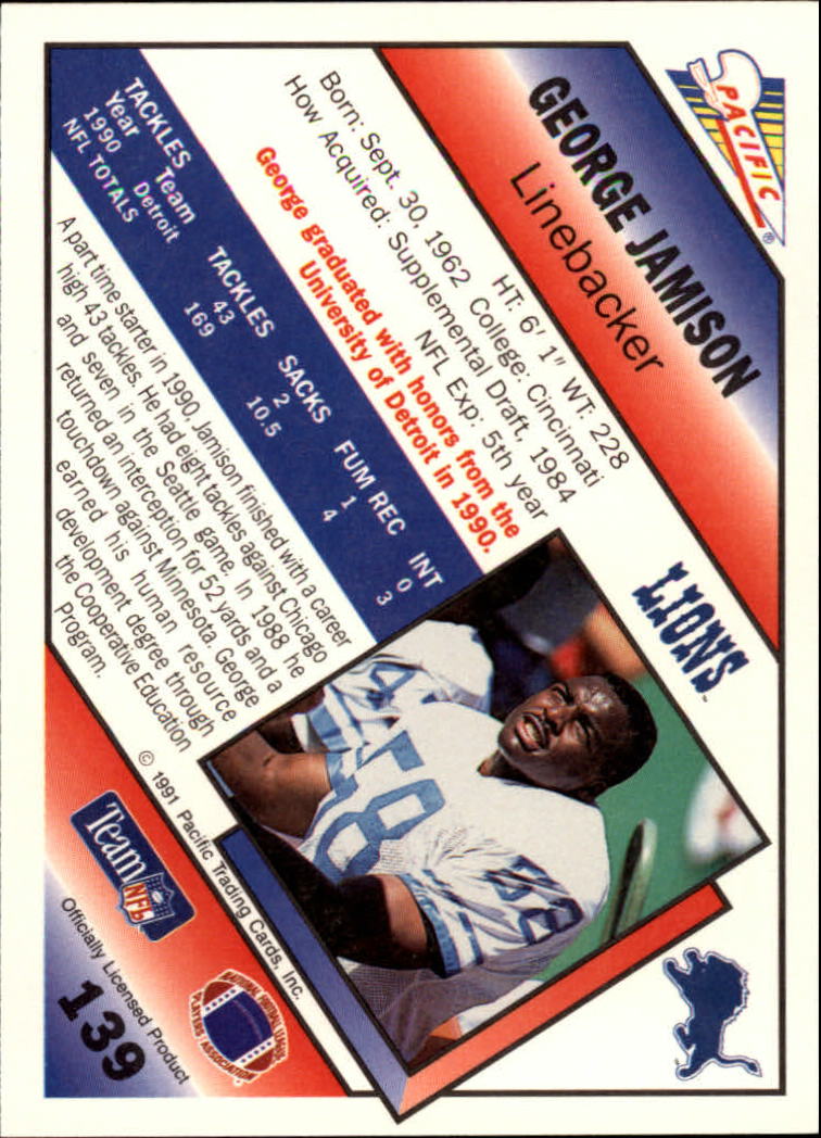 1991 Pacific Football (Pick Card From List 1-258) c59 7-22 - Picture 261 of 483