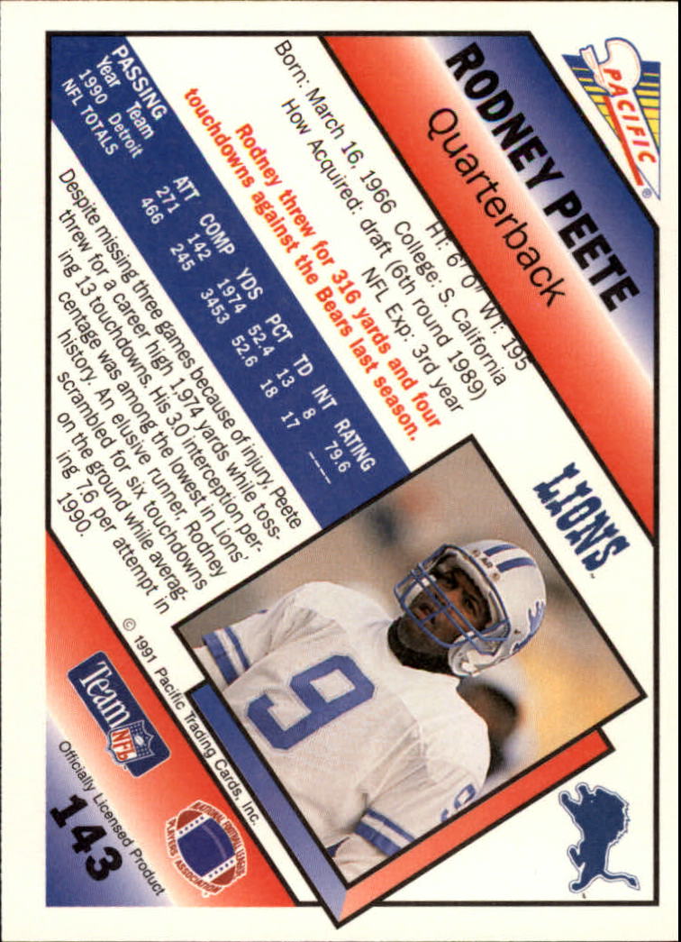 1991 Pacific Football (Pick Card From List 1-258) c59 7-22 - Picture 269 of 483