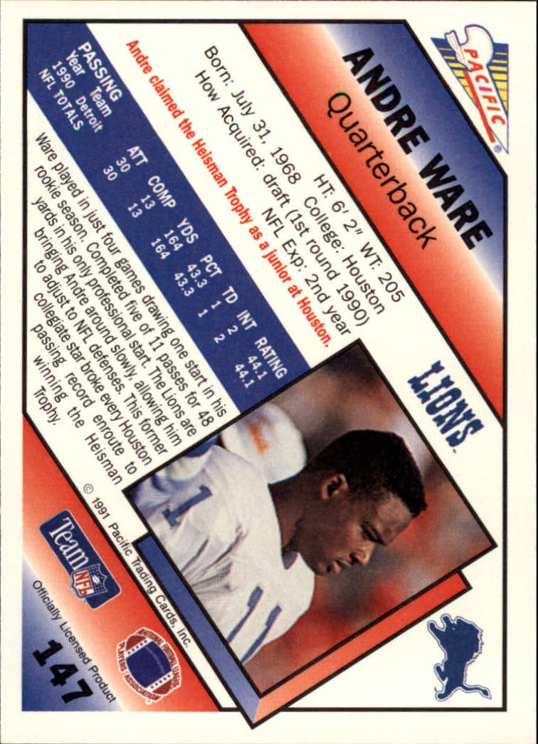 1991 Pacific Football (Pick Card From List 1-258) c59 7-22 - Picture 277 of 483