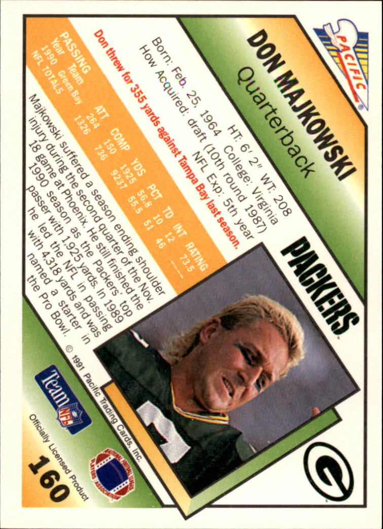 1991 Pacific Football (Pick Card From List 1-258) c59 7-22 - Picture 303 of 483