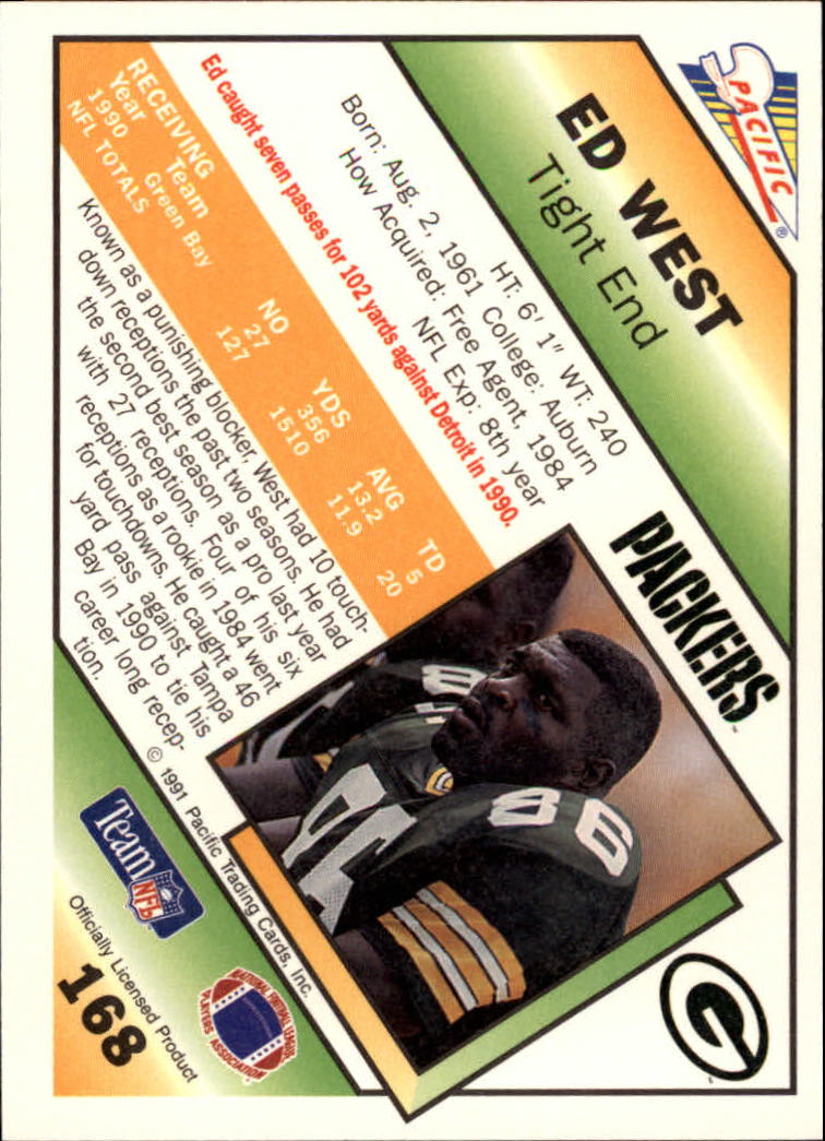 1991 Pacific Football (Pick Card From List 1-258) c59 7-22 - Picture 319 of 483