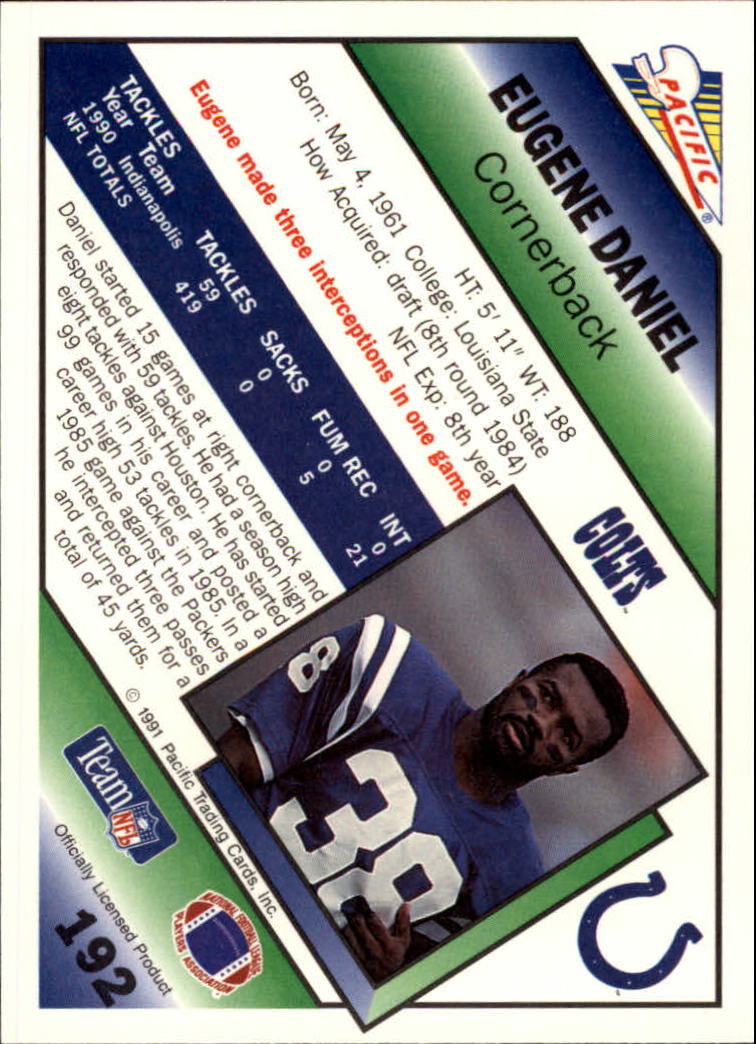 1991 Pacific Football (Pick Card From List 1-258) c59 7-22 - Picture 361 of 483