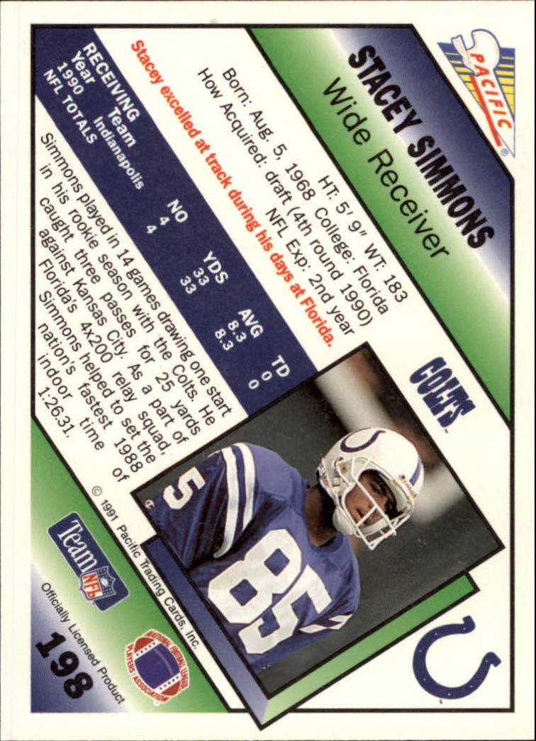 1991 Pacific Football (Pick Card From List 1-258) c59 7-22 - Picture 371 of 483