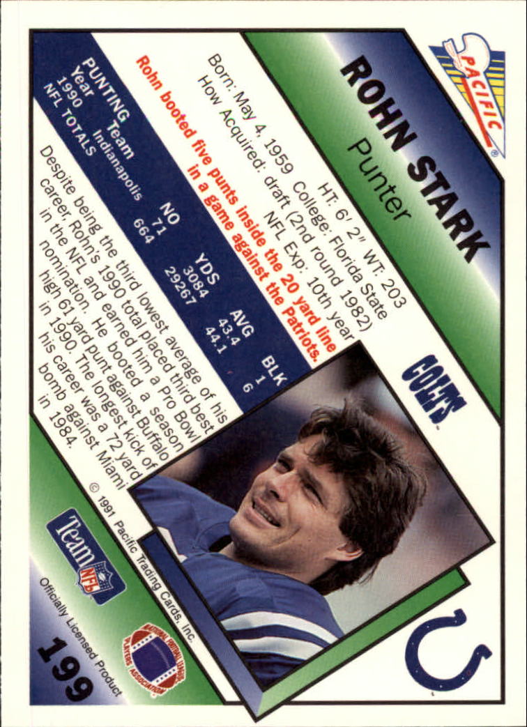 1991 Pacific Football (Pick Card From List 1-258) c59 7-22 - Picture 373 of 483