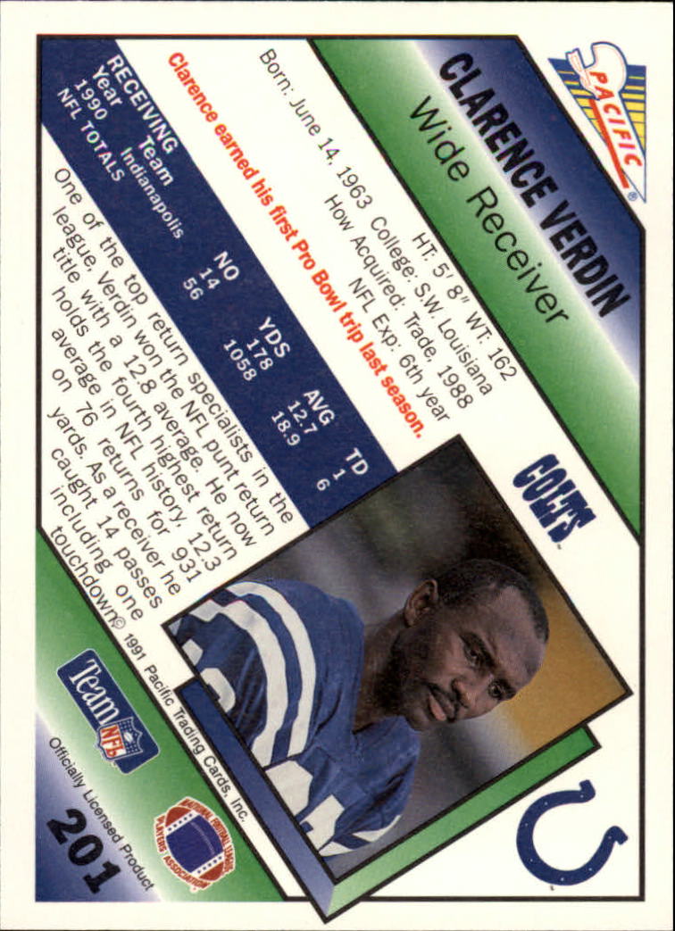 1991 Pacific Football (Pick Card From List 1-258) c59 7-22 - Picture 377 of 483