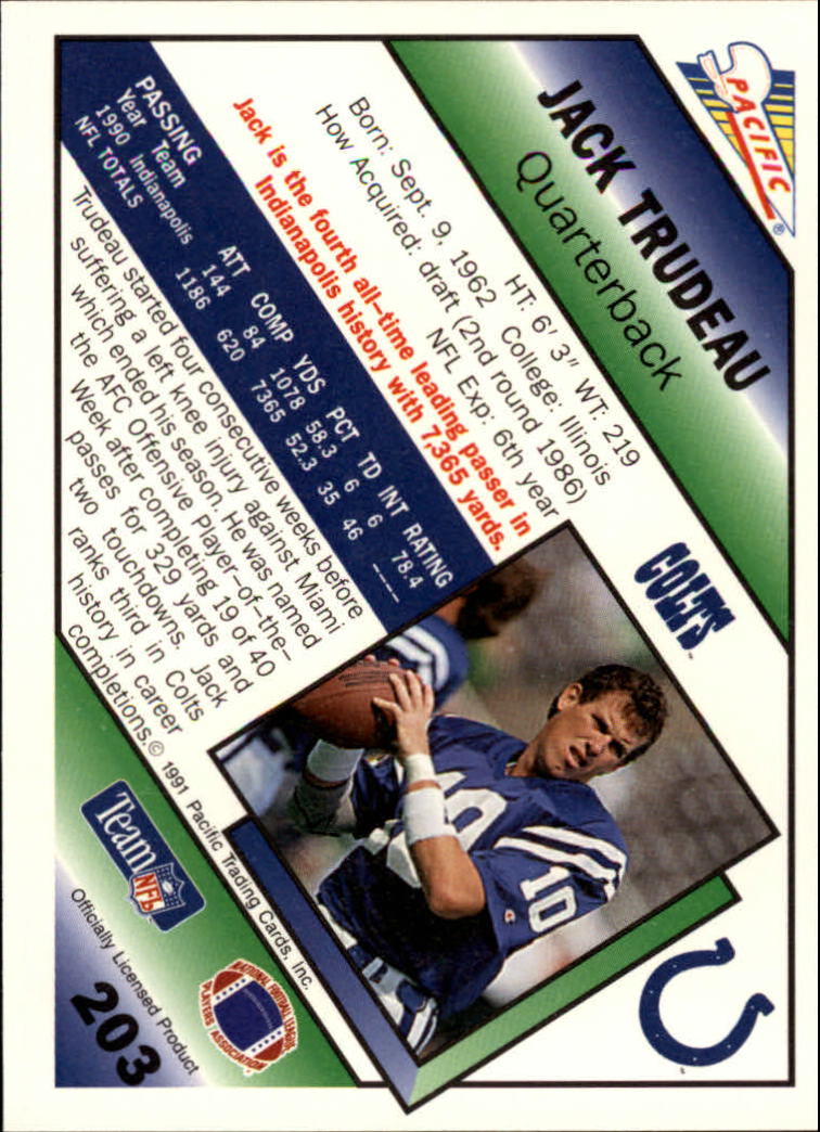 1991 Pacific Football (Pick Card From List 1-258) c59 7-22 - Picture 381 of 483