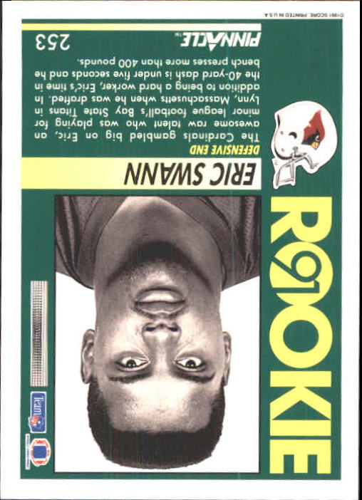 1991 Pinnacle Football "Main Set" Cards #251 to #415 Rookies and Veterans - Picture 7 of 327