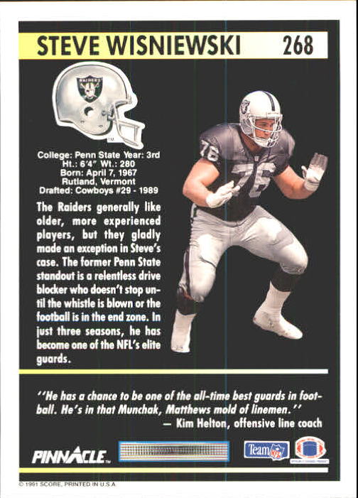 1991 Pinnacle Football "Main Set" Cards #251 to #415 Rookies and Veterans - Picture 37 of 327