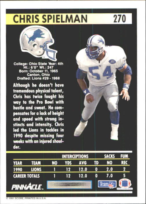 1991 Pinnacle Football "Main Set" Cards #251 to #415 Rookies and Veterans - Picture 41 of 327