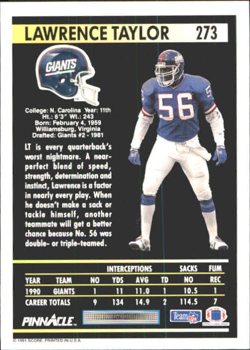 1991 Pinnacle Football "Main Set" Cards #251 to #415 Rookies and Veterans - Picture 47 of 327