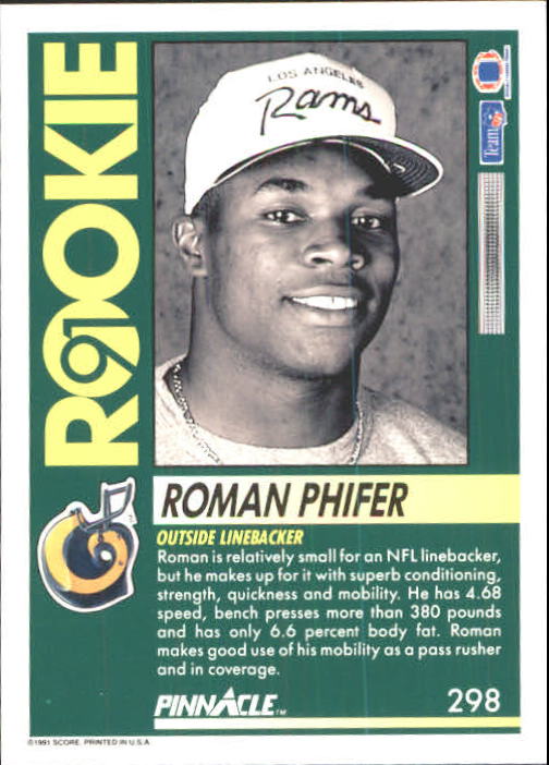 1991 Pinnacle Football "Main Set" Cards #251 to #415 Rookies and Veterans - Picture 97 of 327