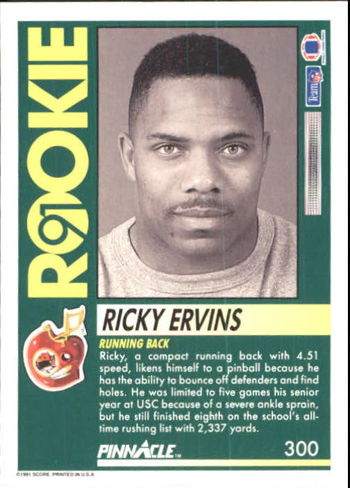 1991 Pinnacle Football "Main Set" Cards #251 to #415 Rookies and Veterans - Picture 101 of 327