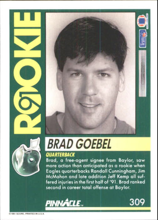 1991 Pinnacle Football "Main Set" Cards #251 to #415 Rookies and Veterans - Picture 117 of 327