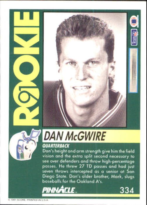 1991 Pinnacle Football "Main Set" Cards #251 to #415 Rookies and Veterans - Picture 167 of 327