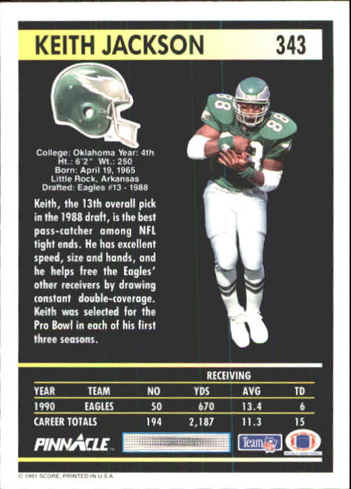 1991 Pinnacle Football "Main Set" Cards #251 to #415 Rookies and Veterans - Picture 185 of 327