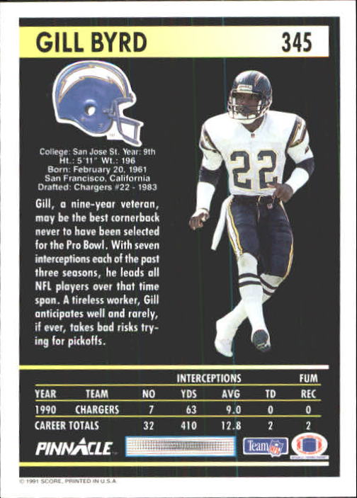 1991 Pinnacle Football "Main Set" Cards #251 to #415 Rookies and Veterans - Picture 189 of 327