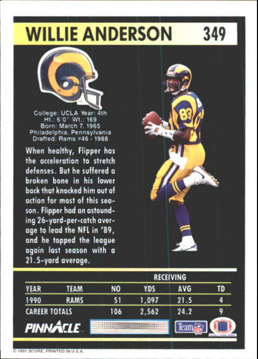 1991 Pinnacle Football "Main Set" Cards #251 to #415 Rookies and Veterans - Picture 197 of 327