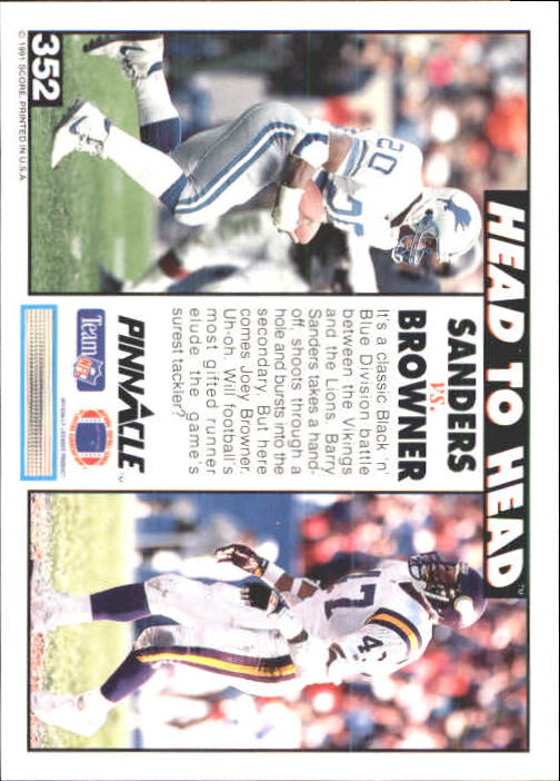 1991 Pinnacle Football "Main Set" Cards #251 to #415 Rookies and Veterans - Picture 203 of 327