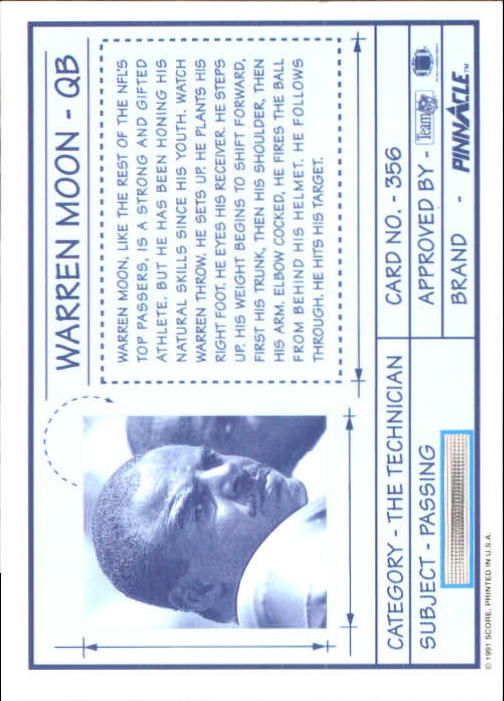 1991 Pinnacle Football "Main Set" Cards #251 to #415 Rookies and Veterans - Picture 211 of 327