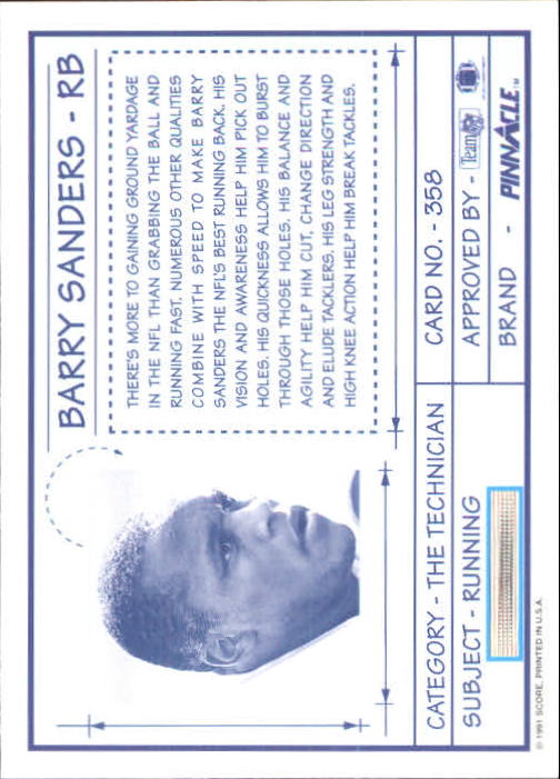 1991 Pinnacle Football "Main Set" Cards #251 to #415 Rookies and Veterans - Picture 215 of 327