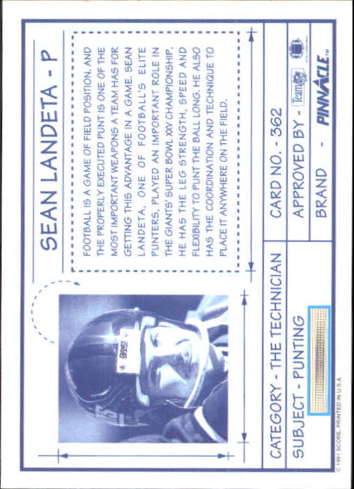 1991 Pinnacle Football "Main Set" Cards #251 to #415 Rookies and Veterans - Picture 223 of 327