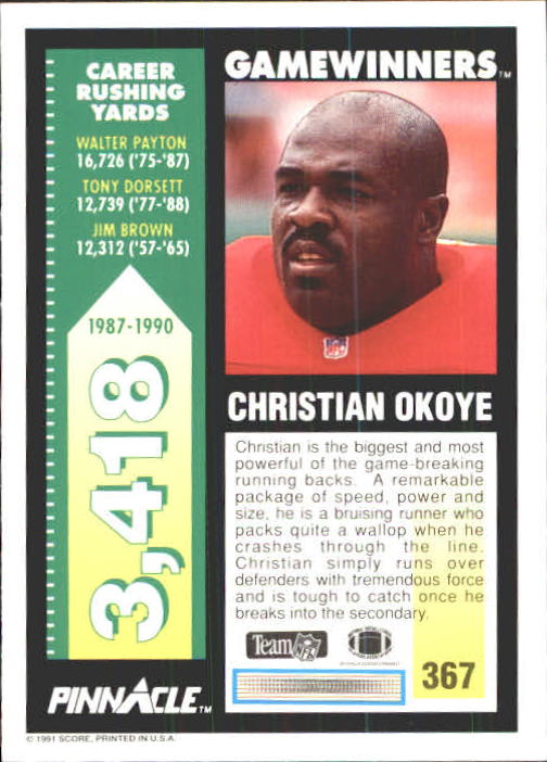 1991 Pinnacle Football "Main Set" Cards #251 to #415 Rookies and Veterans - Picture 233 of 327