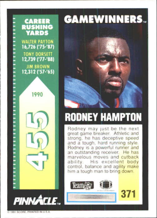 1991 Pinnacle Football "Main Set" Cards #251 to #415 Rookies and Veterans - Picture 241 of 327