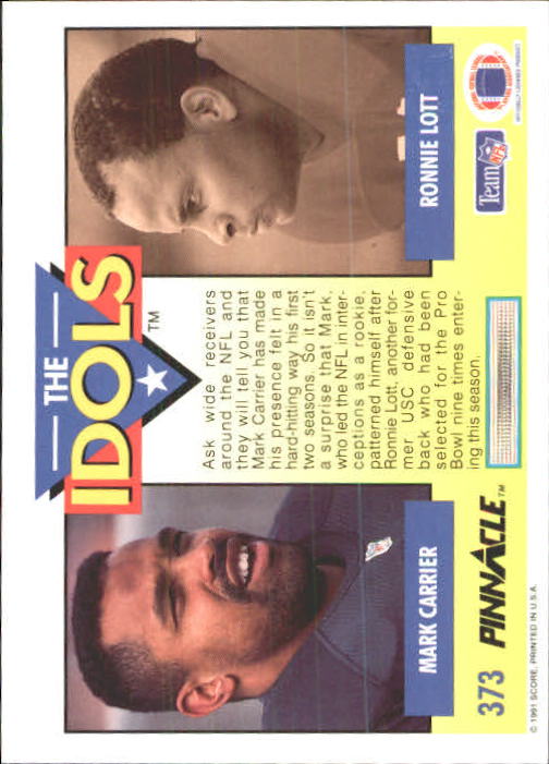 1991 Pinnacle Football "Main Set" Cards #251 to #415 Rookies and Veterans - Picture 245 of 327