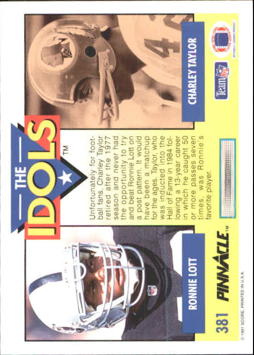 1991 Pinnacle Football "Main Set" Cards #251 to #415 Rookies and Veterans - Picture 261 of 327