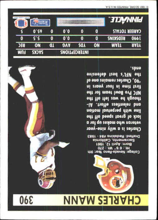 1991 Pinnacle Football "Main Set" Cards #251 to #415 Rookies and Veterans - Picture 277 of 327