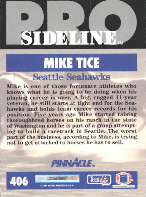 1991 Pinnacle Football "Main Set" Cards #251 to #415 Rookies and Veterans - Picture 309 of 327