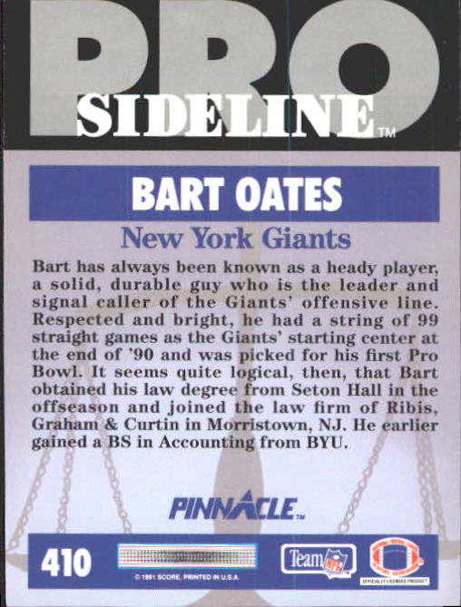 1991 Pinnacle Football "Main Set" Cards #251 to #415 Rookies and Veterans - Picture 317 of 327