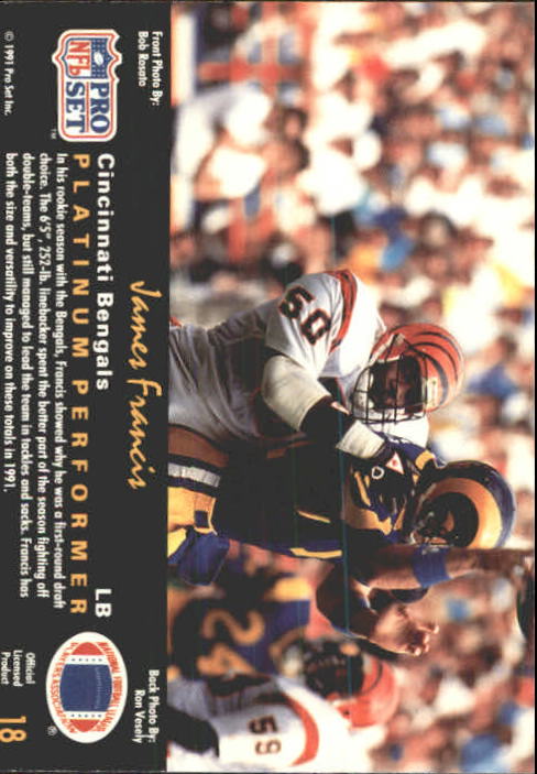 : 1991 Pro Set #114 Rodney Holman NM Near Mint Bengals :  Collectibles & Fine Art