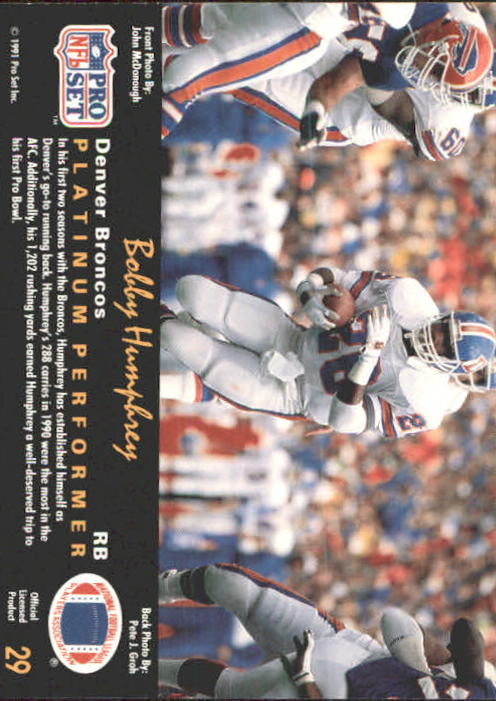 1991 Pro Set Platinum Football Card Pick 1-250