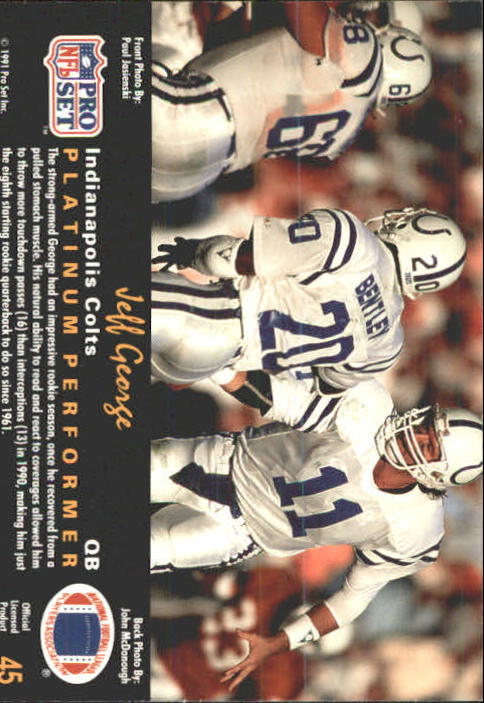 1991 Pro Set Platinum Football Card Pick 1-250