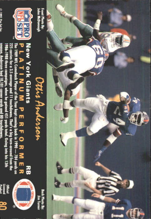 1991 Pro Set Platinum Football Card Pick 1-250