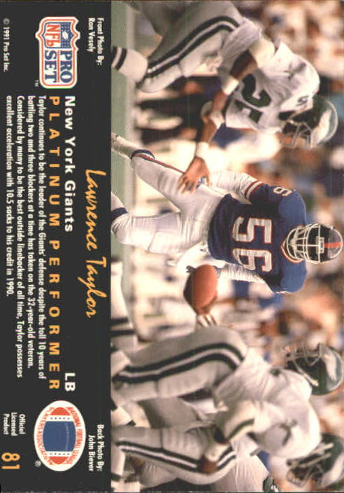 1991 Pro Set Platinum Football Card Pick 1-250