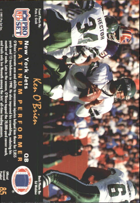 1991 Pro Set Platinum Football Card Pick 1-250